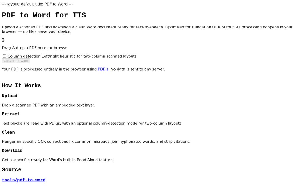 PDF → Word preview
